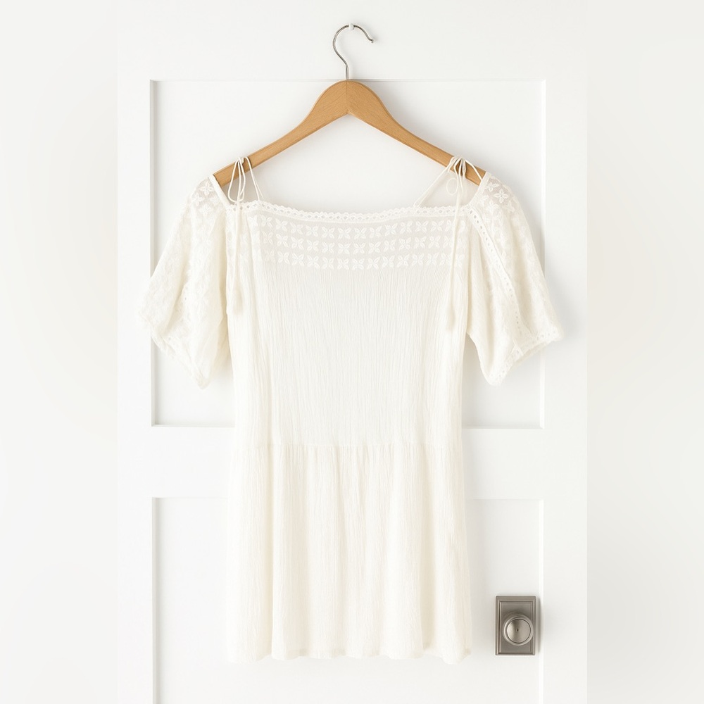 Zara Cream Lace Detail Blouse